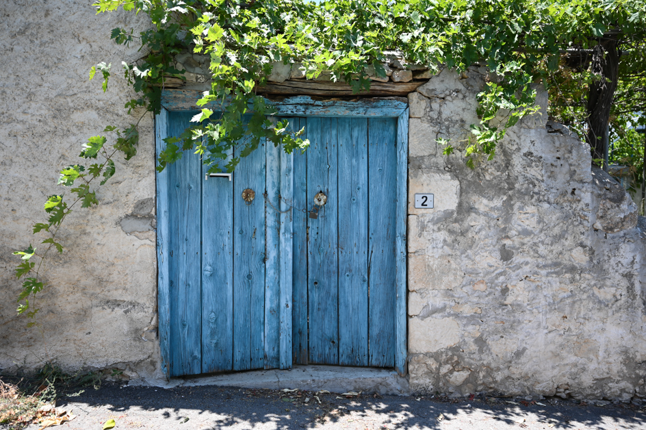 Old wooden blue door i found in a village in Paphos whilst exploring Cyprus by car