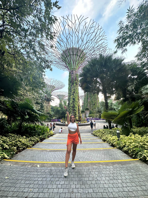 me in front of the supertrees in gardens by the bay singapore - Itinerary for Singapore 3 days